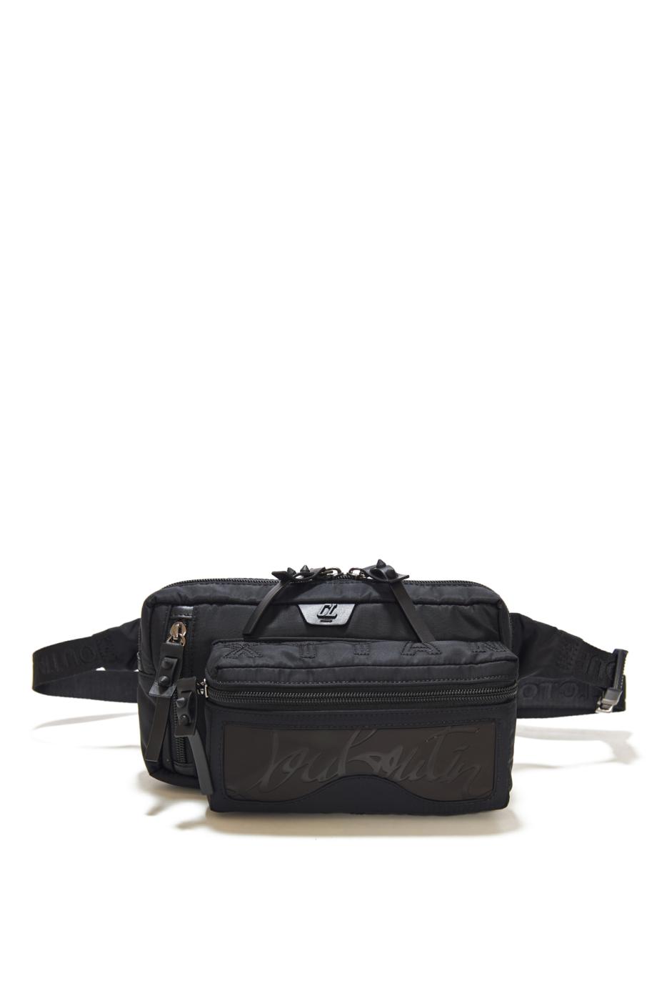 Loubideal embossed leather-trimmed belt bag