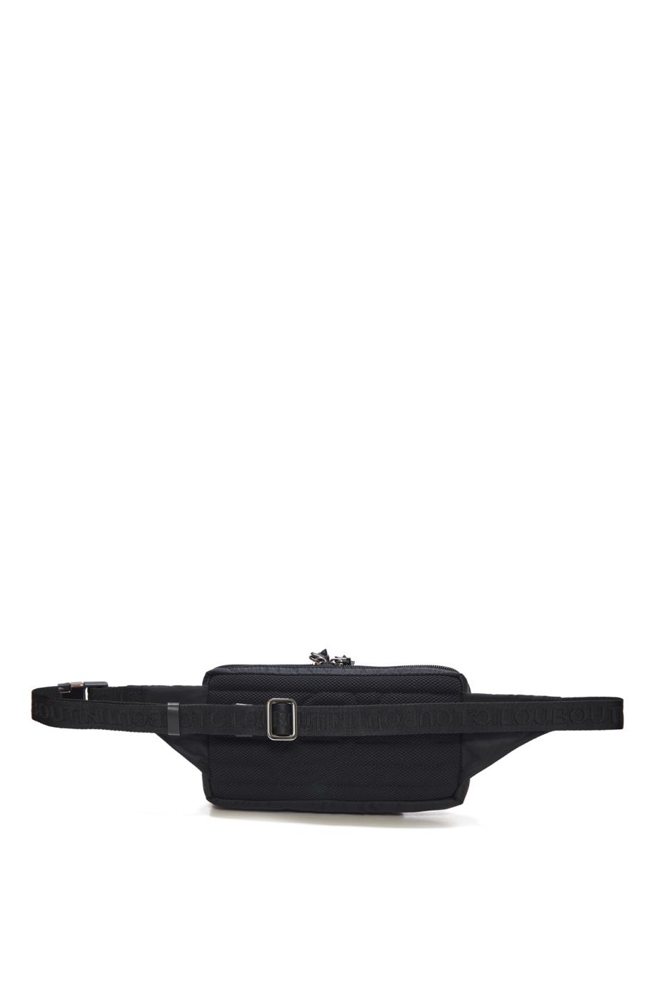 Loubideal embossed leather-trimmed belt bag