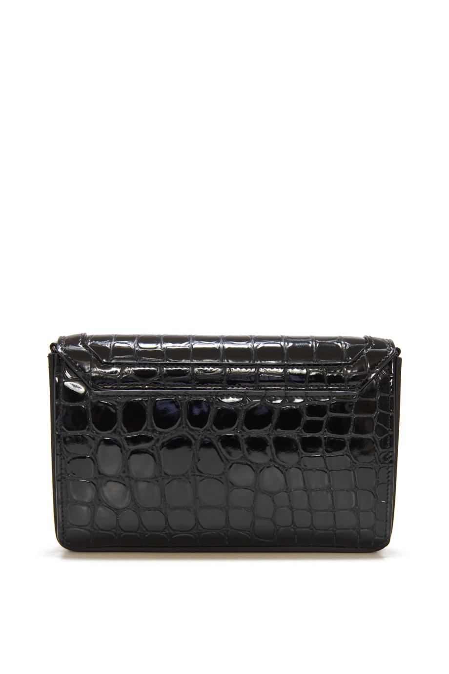 Explorafunk embossed patent croc-leather bag
