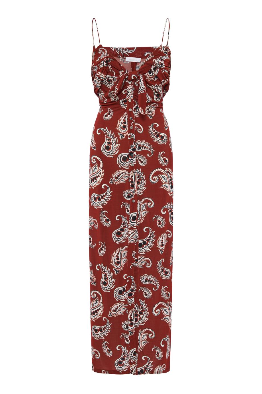 Ruffled printed jersey midi dress