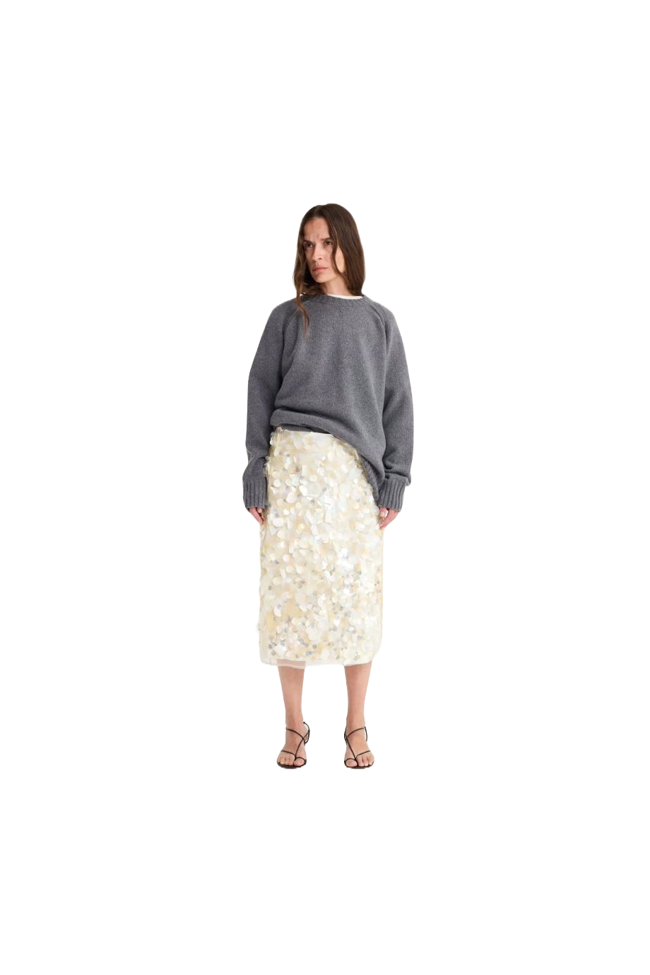 Embellished midi skirt