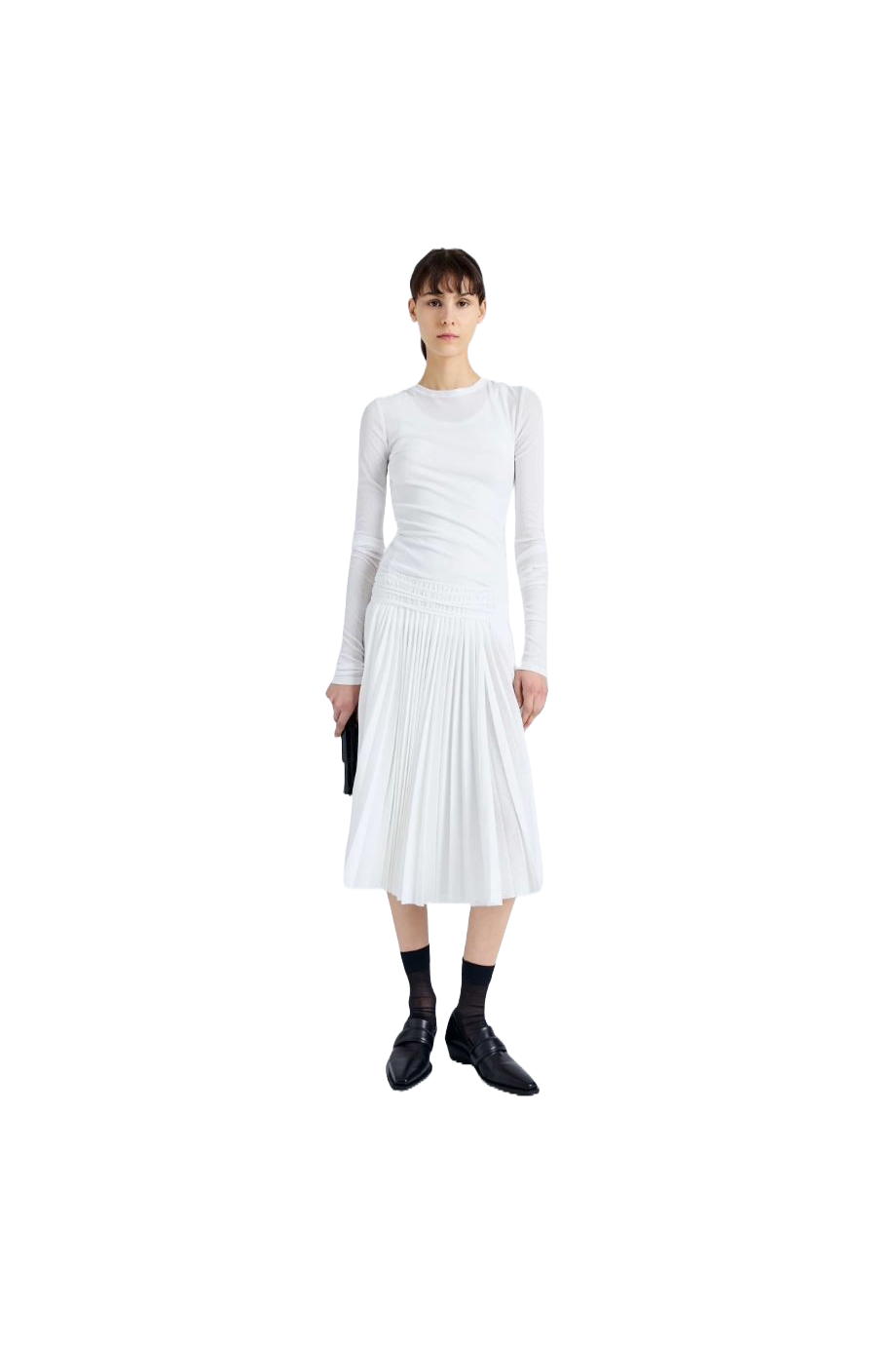 Margo pleated gauze midi skirt