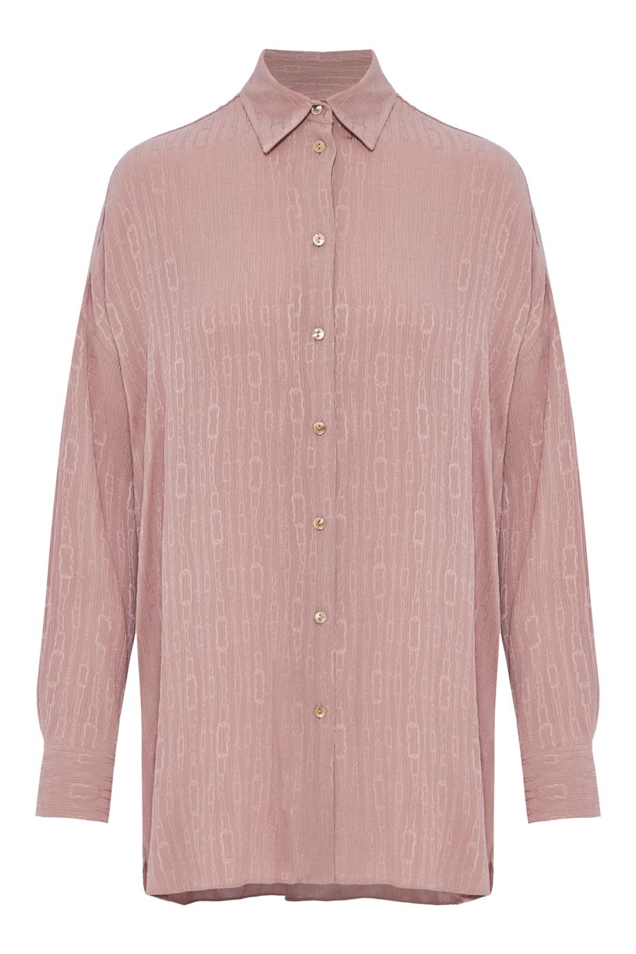 Jacquard crepon oversized shirt