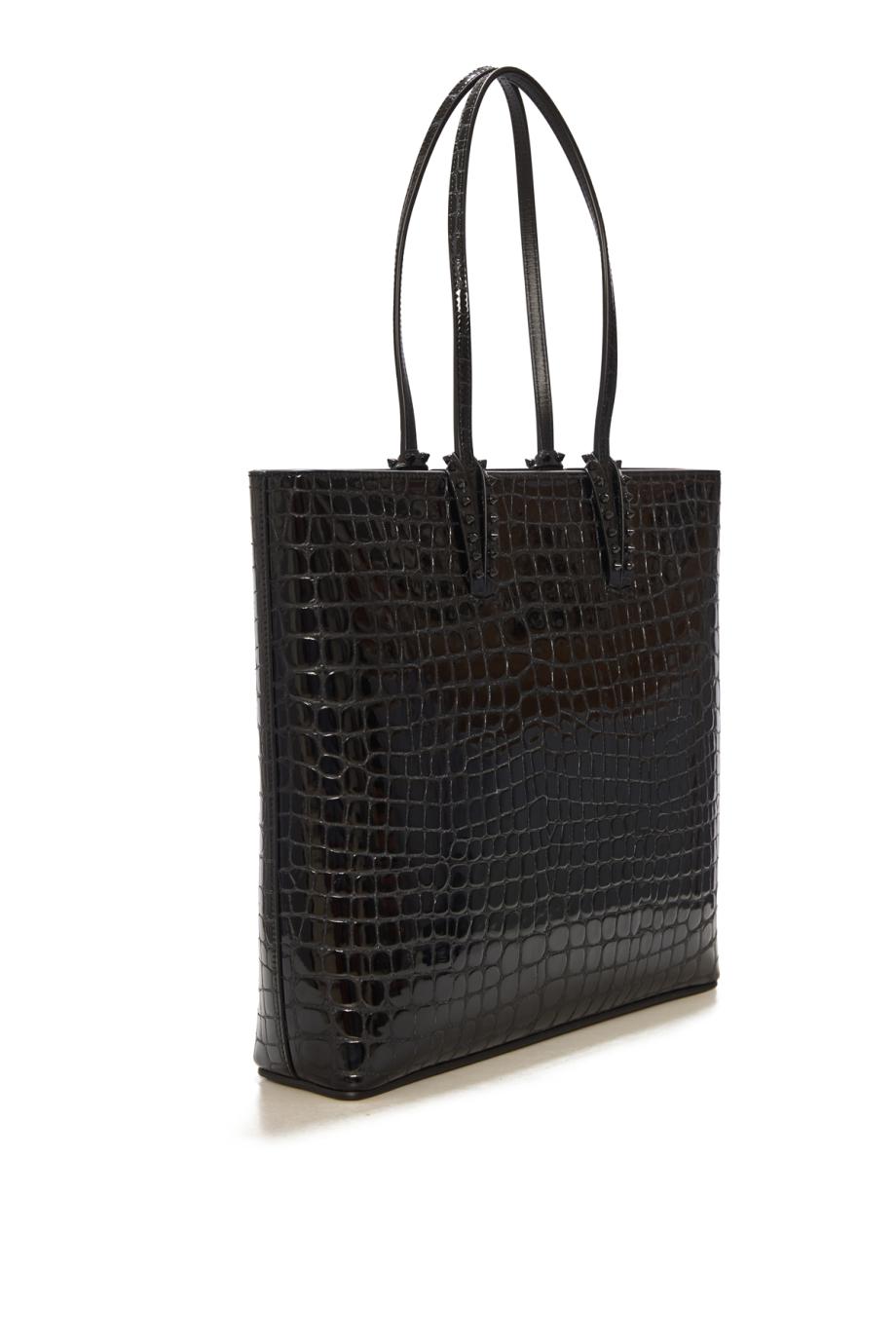Cabata patent croc-leather tote
