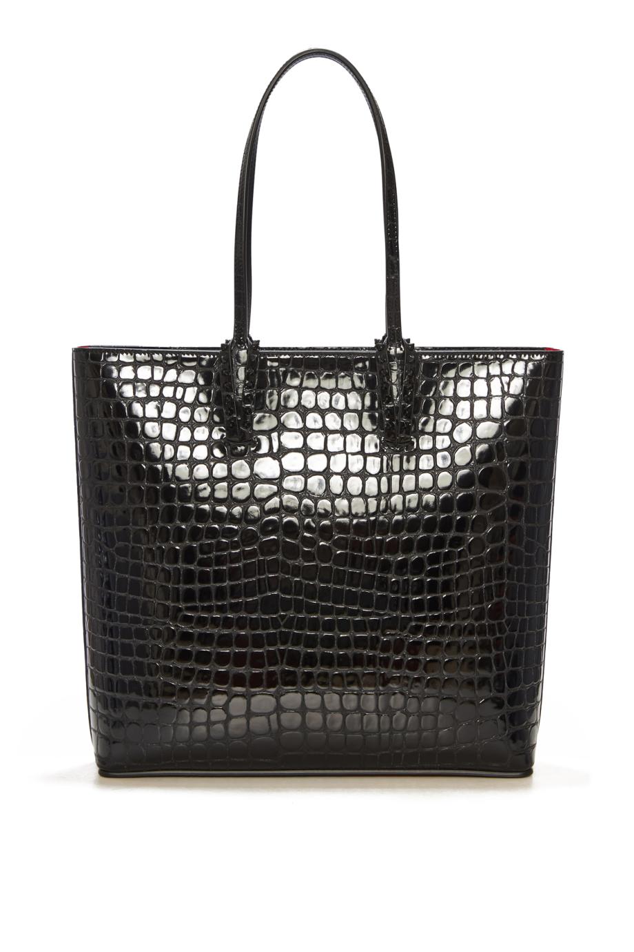 Cabata patent croc-leather tote