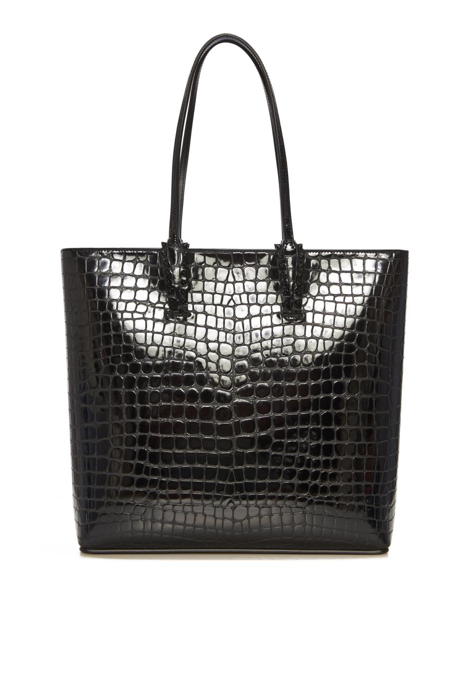 Cabata patent croc-leather tote