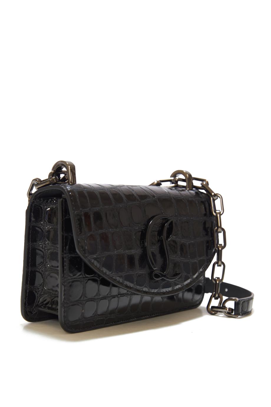 Loubi54 patent croc-leather shoulder bag