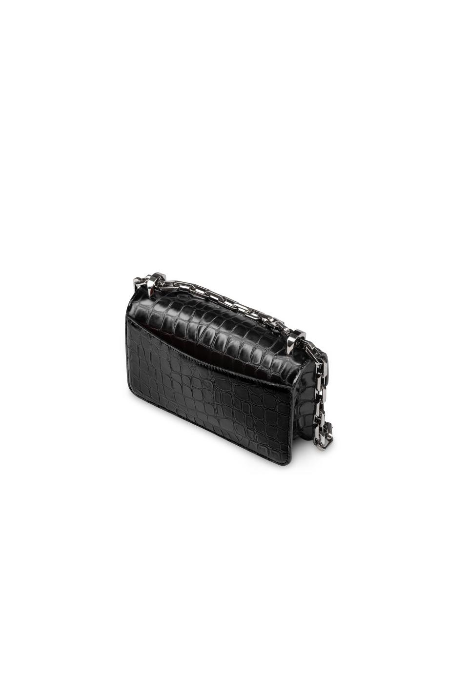 Loubi54 patent croc-leather shoulder bag