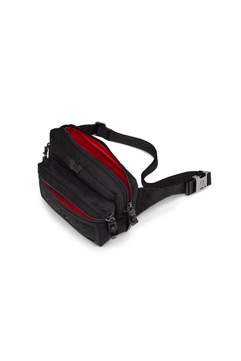 Loubideal embossed leather-trimmed belt bag