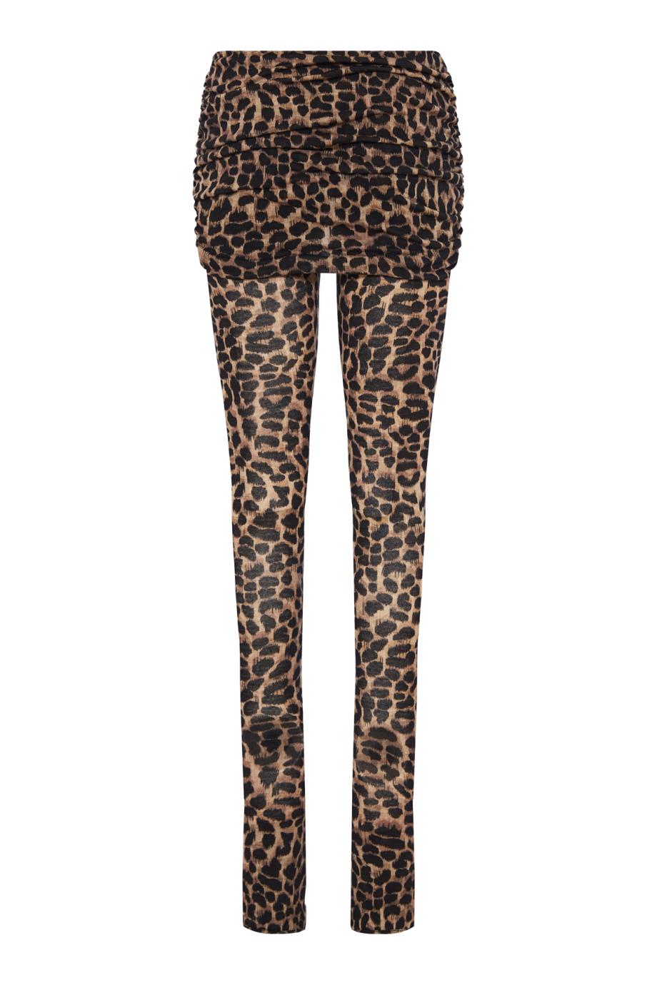 Ruched printed wool pants 