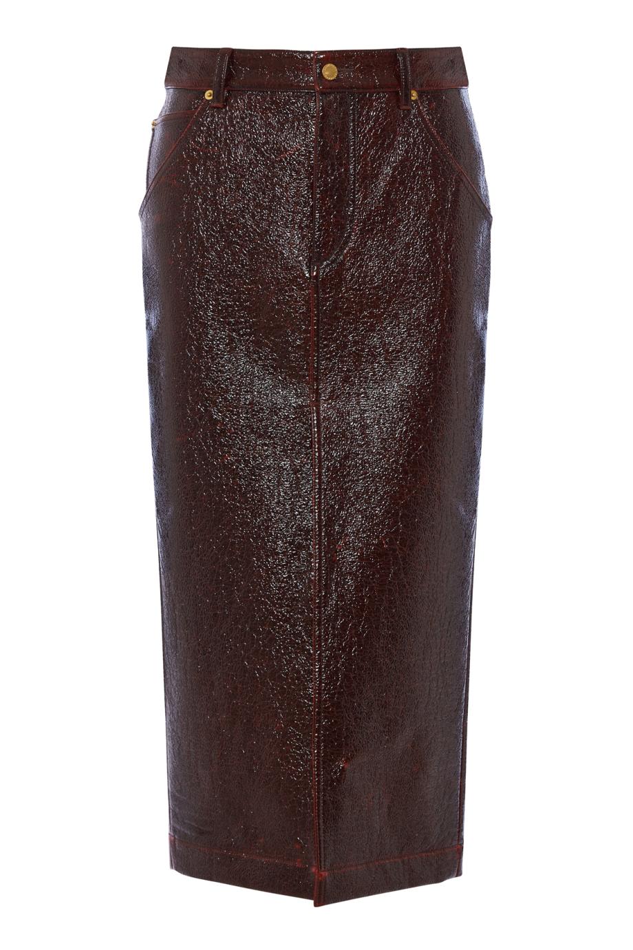 Erika treated-wool midi skirt