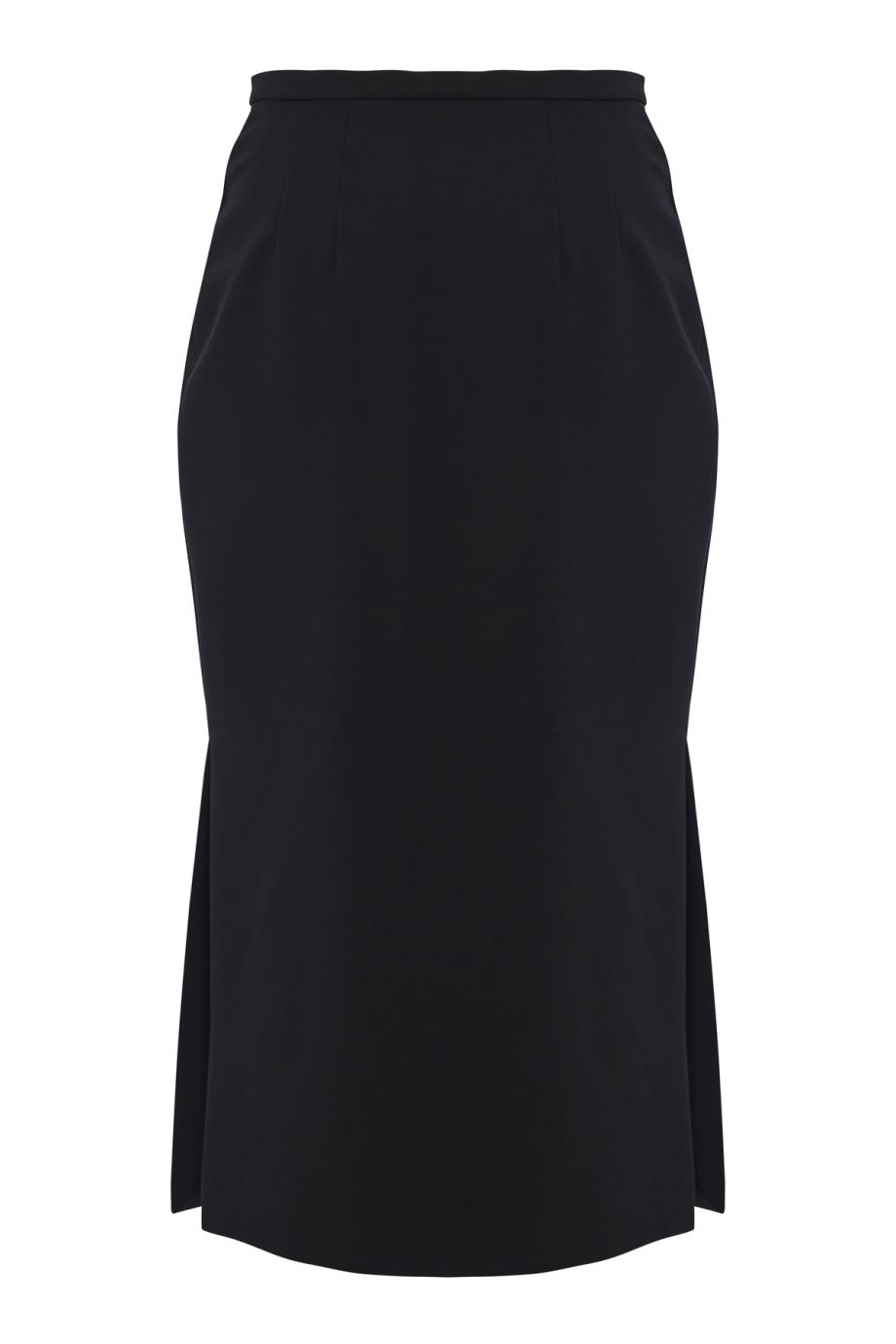 Double-crepe midi skirt