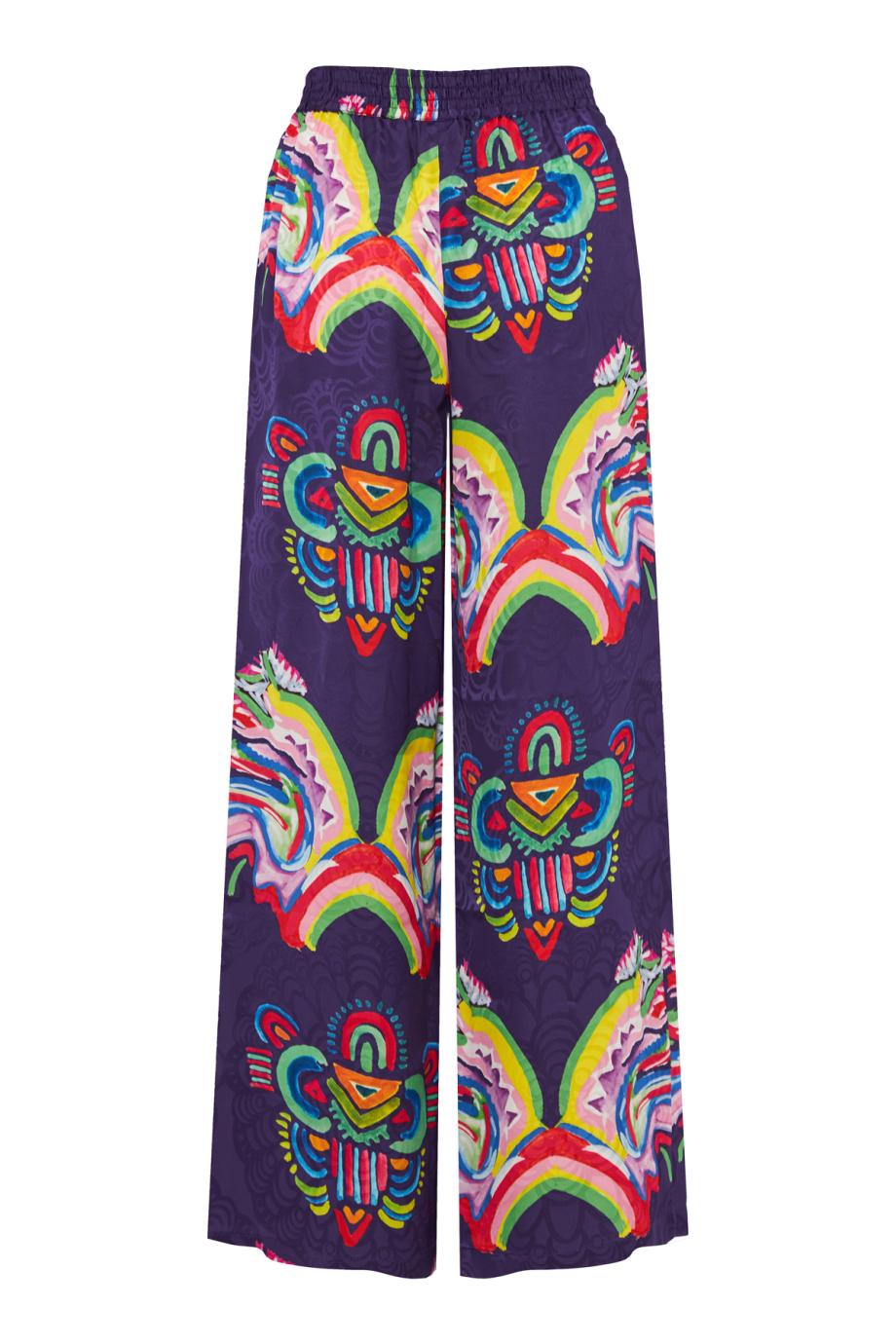 Fantasia Melina printed and embossed satin pants