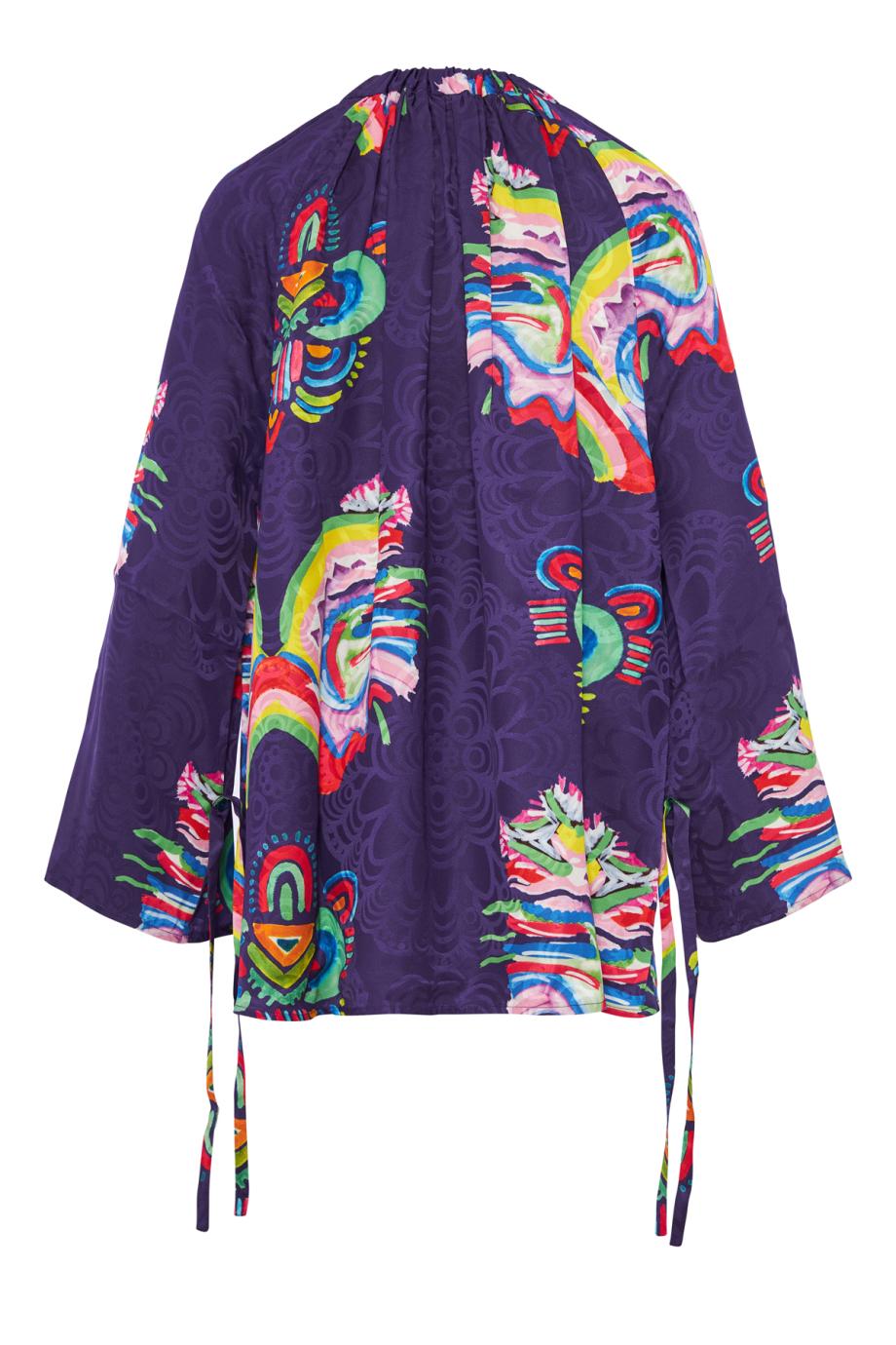 Fantasia Olivia printed and embossed satin blouse