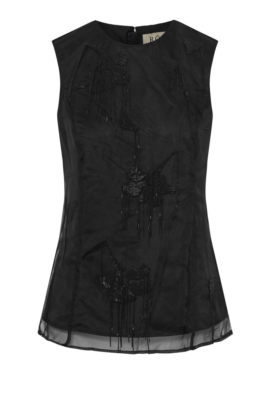 Embellished organza top