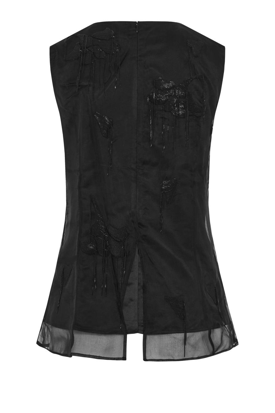 Embellished organza top