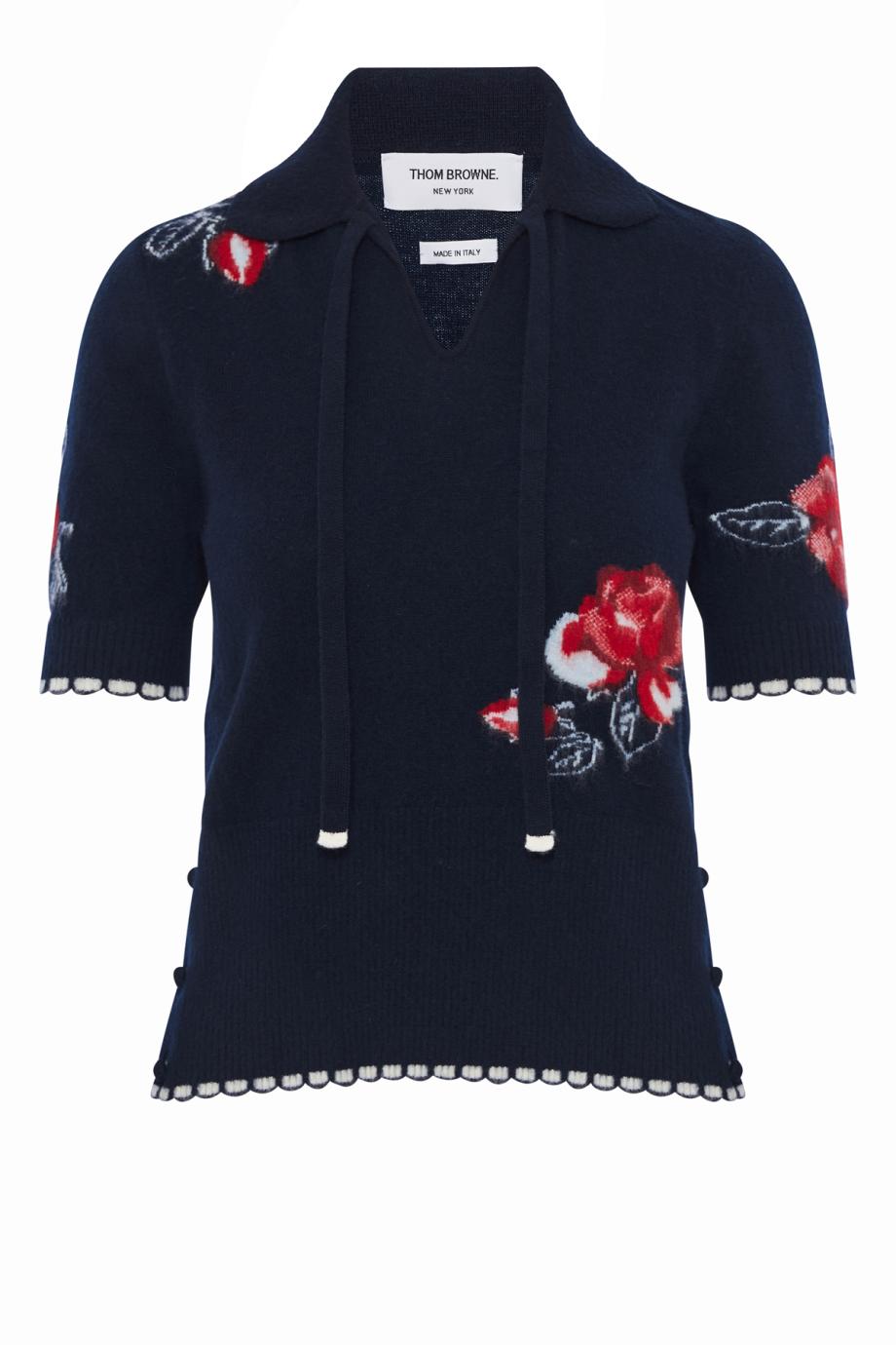 Merino Wool Brushed Rose Keyhole wool Polo