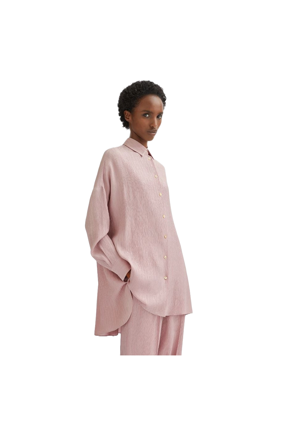 Oversized hammered-silk shirt