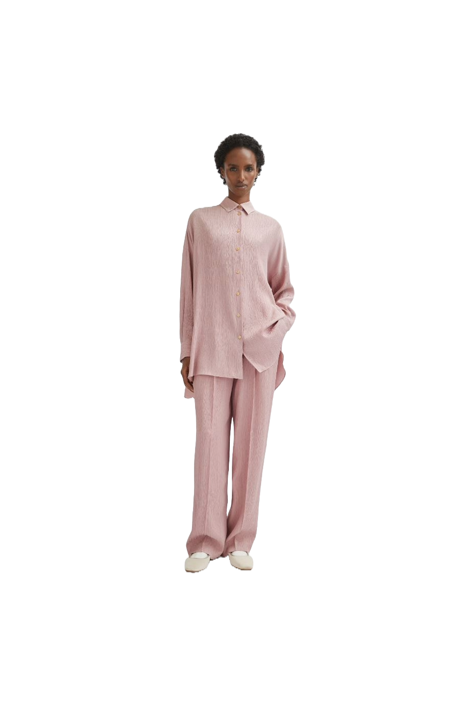 Oversized hammered-silk shirt