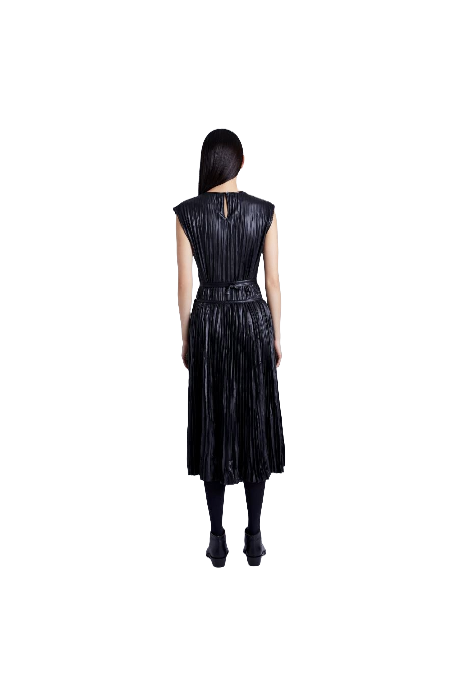 Whiete label - Rosalyn pleated faux-leather midi skirt
