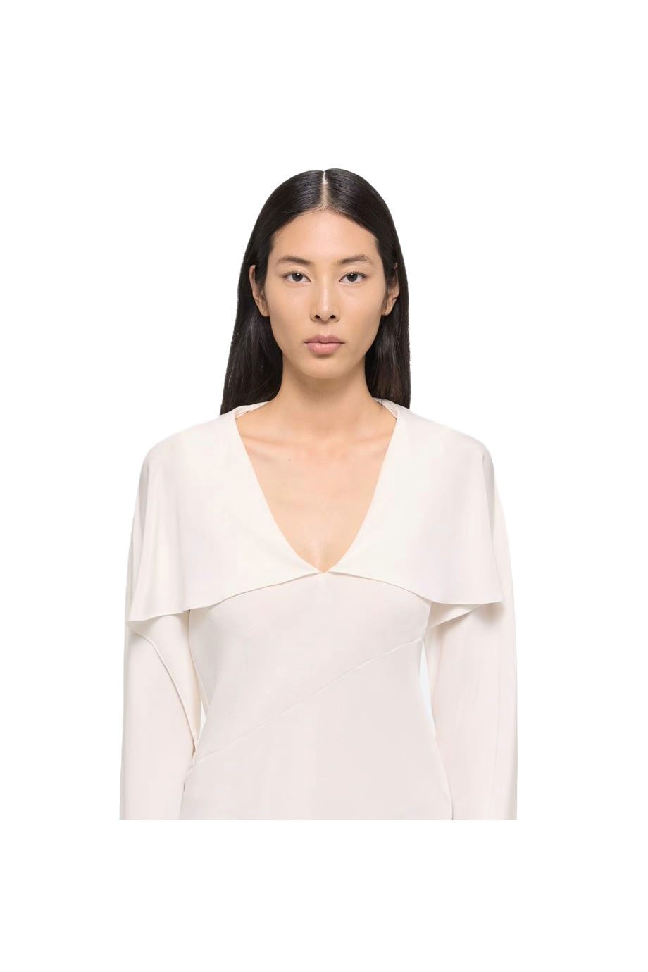 Ruffled silk blouse