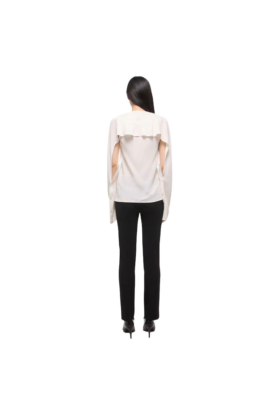 Ruffled silk blouse