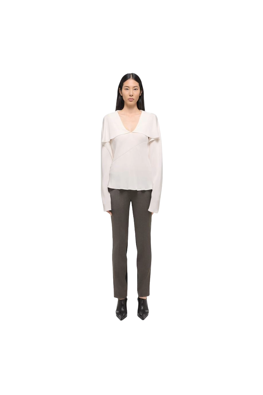 Ruffled silk blouse