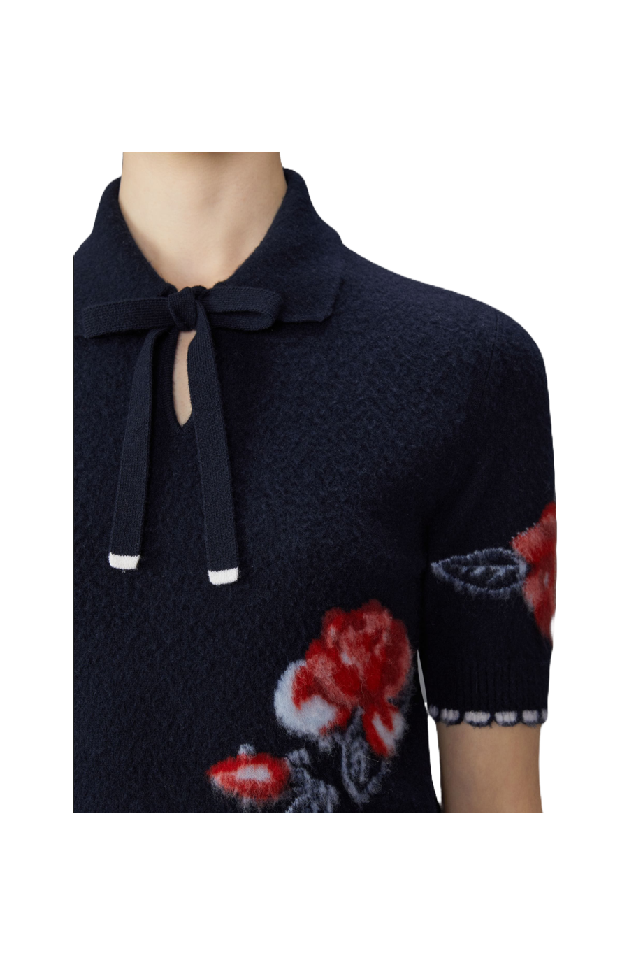 Merino Wool Brushed Rose Keyhole wool Polo