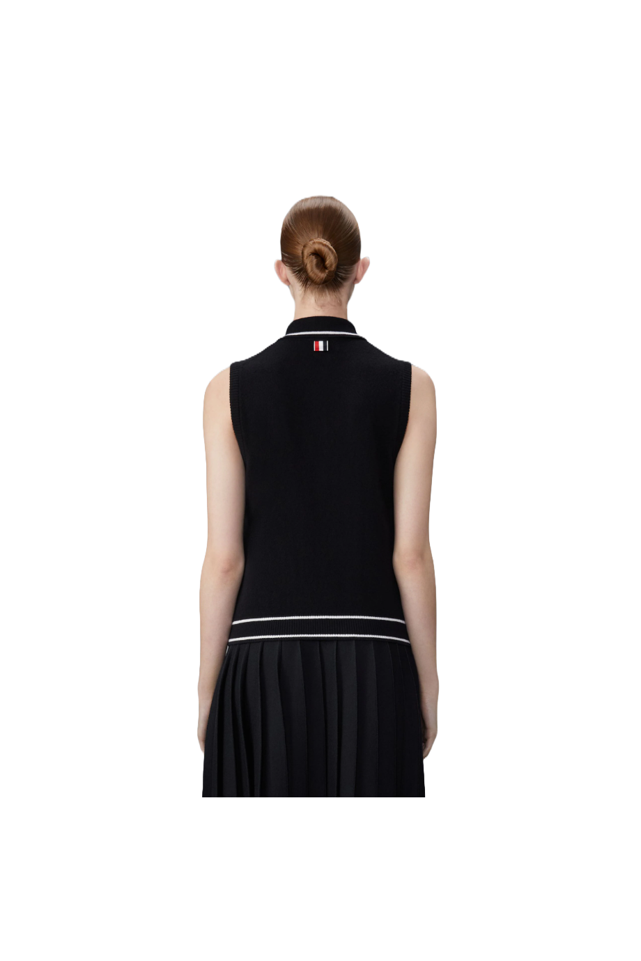 Merino Wool Pointelle Jersey Hector & Rose Sleeveless Polo
