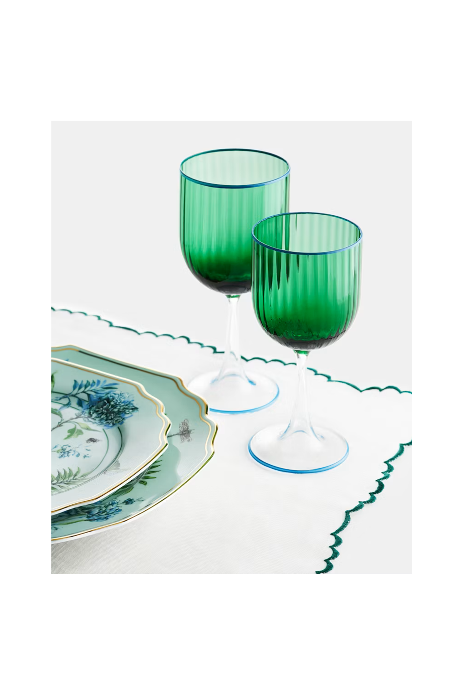 Striped White Wine Glass