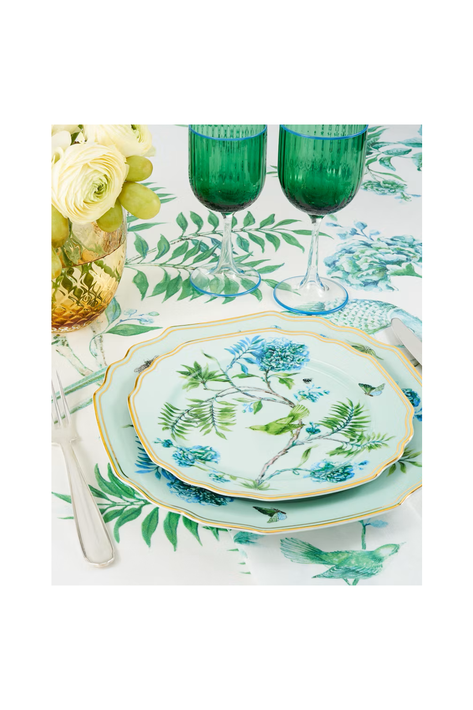 Secret Garden printed porcelain dessert plate 2pc 22cm