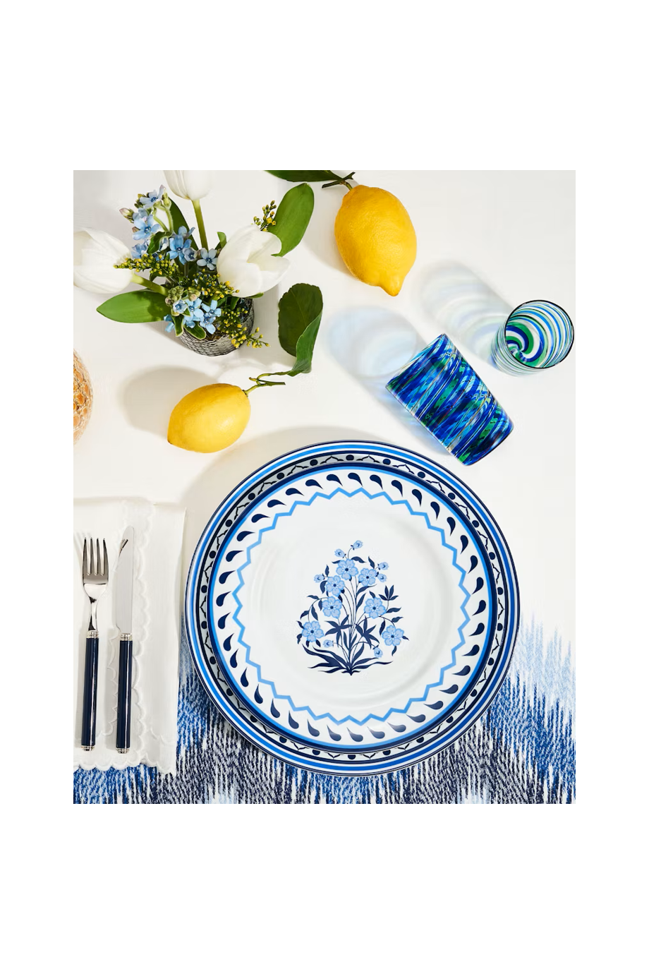 Jaipur printed porcelain dinner plate 2pc 27cm