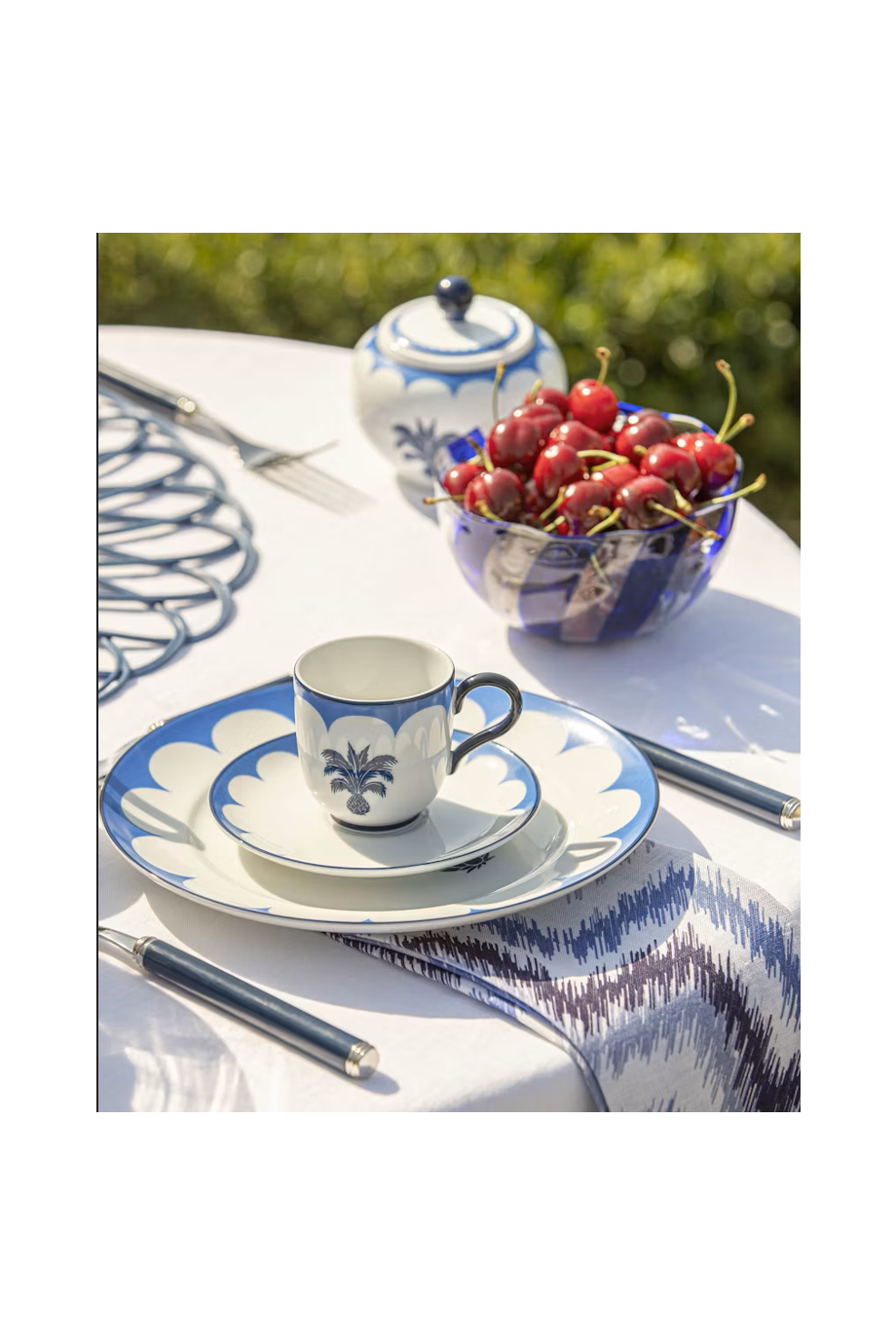 Jaipur printed porcelain coffee cup and saucer x 2
