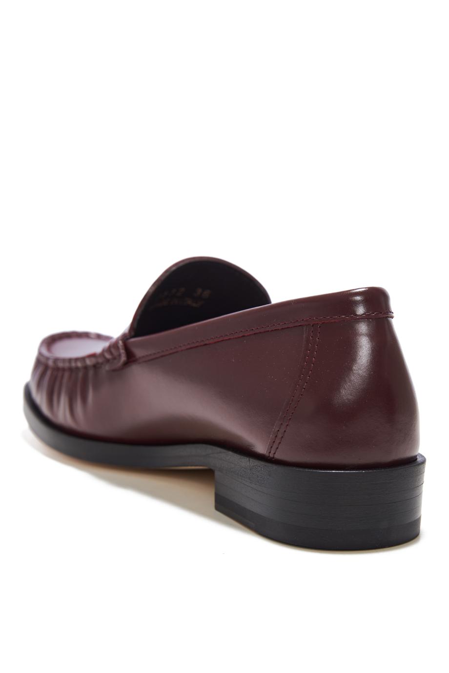 Ruched leather loafers 