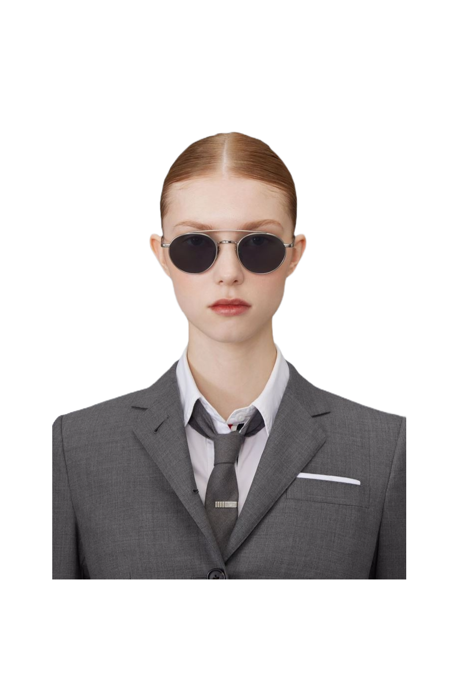Oval titanium sunglasses