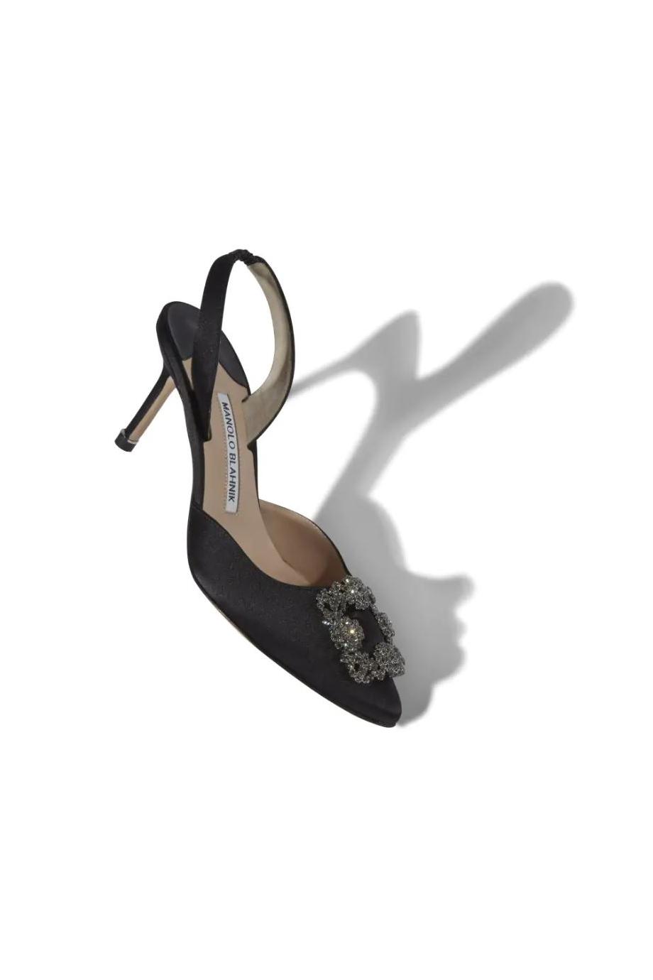 Hangisli 70 embellished satin slingback pumps
