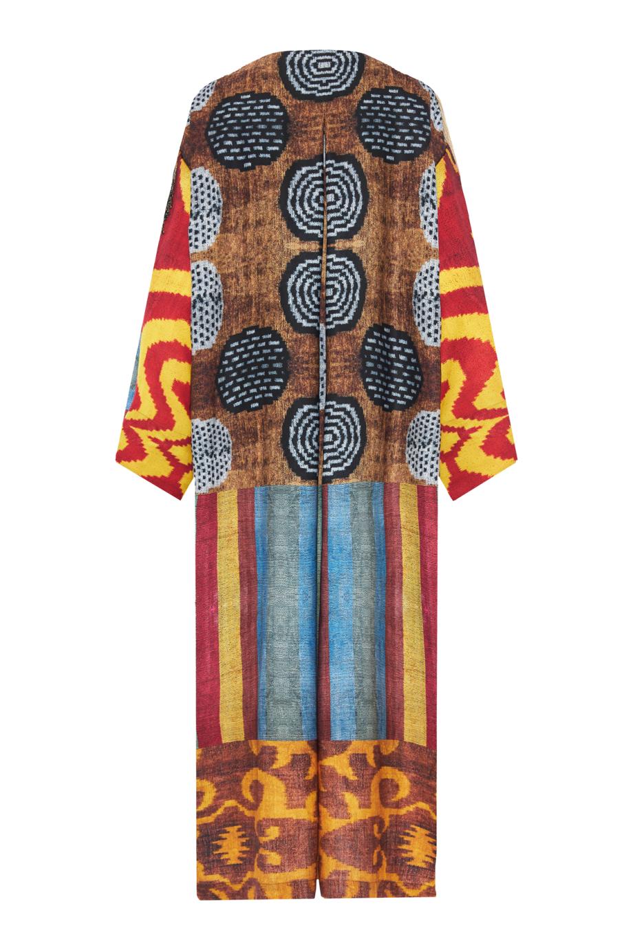 79 fringed printed silk kaftan