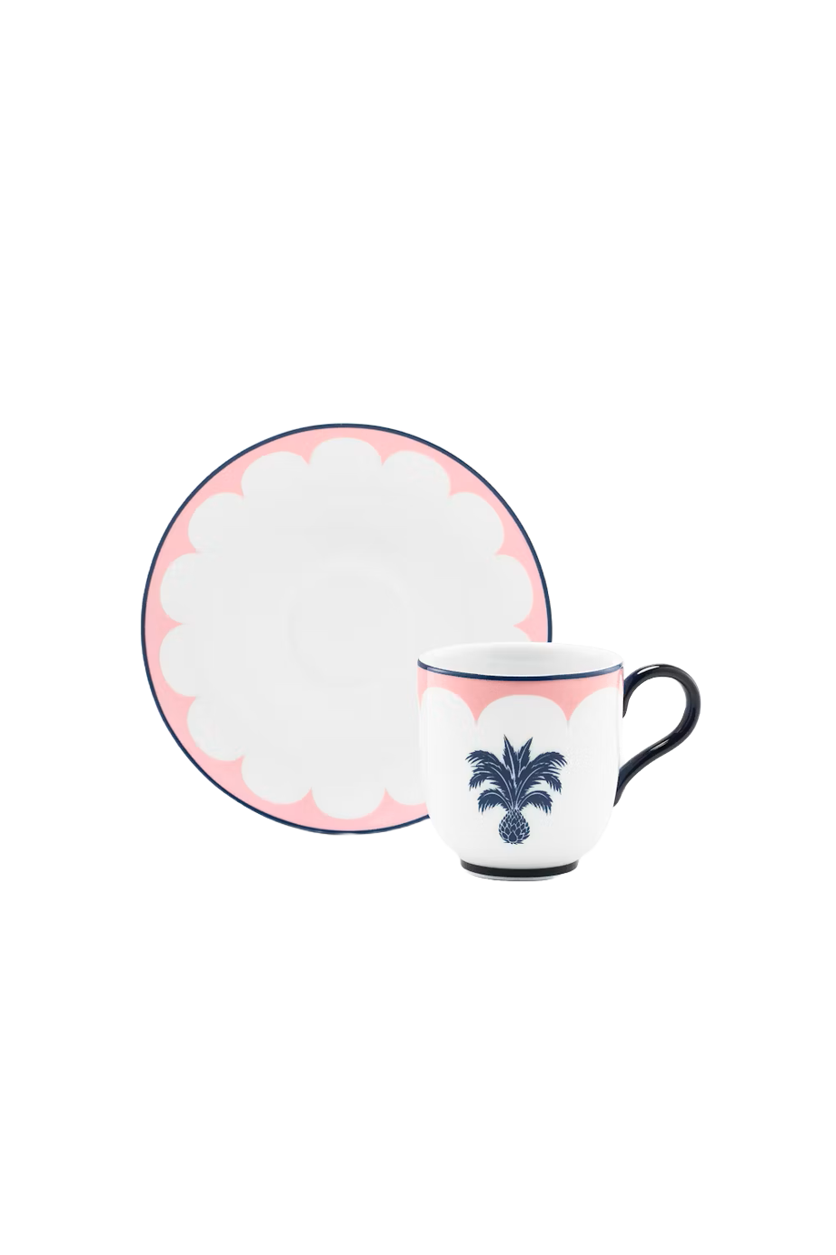Jaipur printed porcelain coffee cup and saucer x 2