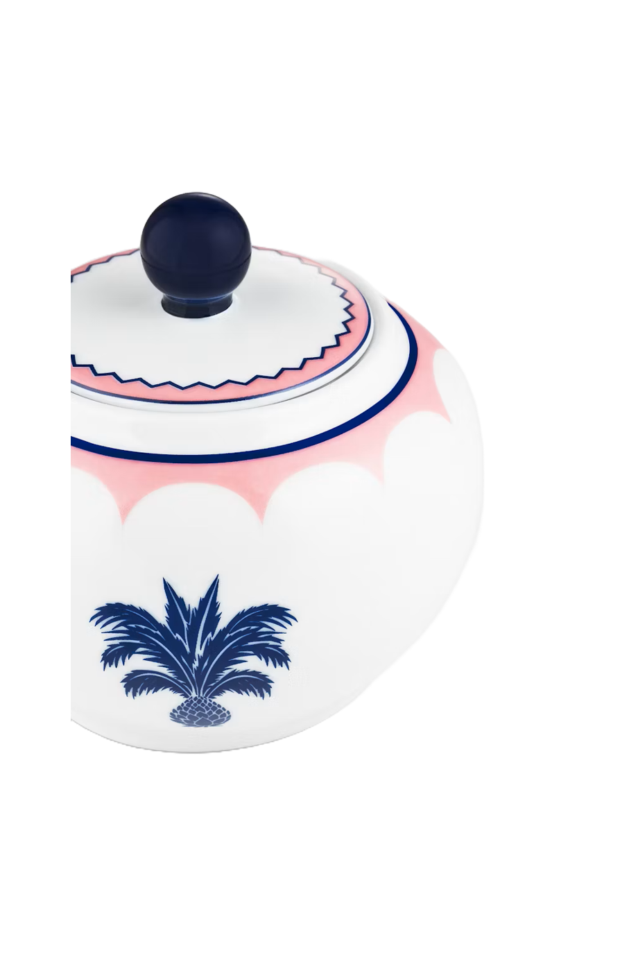 Jaipur printed porcelain sugar bowl