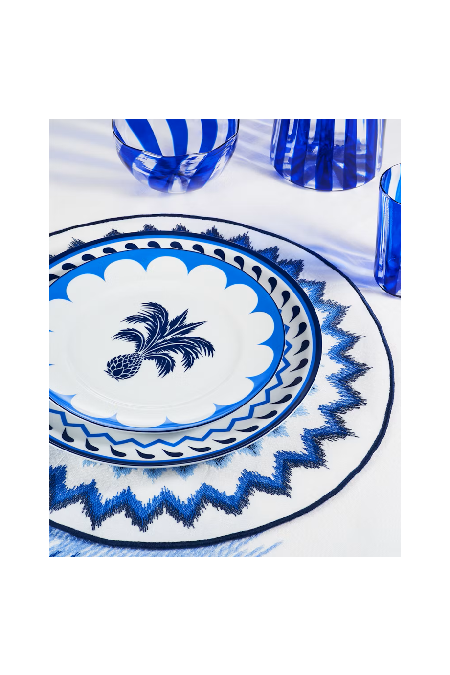 Jaipur printed porcelain dessert plate 2pc 21cm