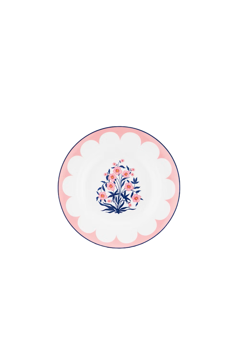 Jaipur printed porcelain soup plate 2pc 23cm