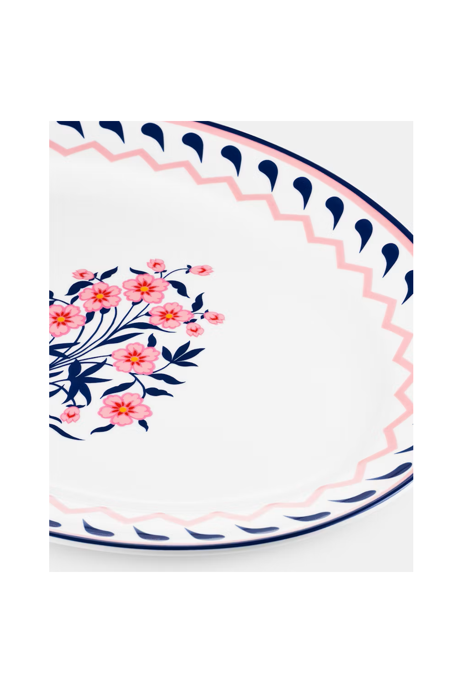 Jaipur printed porcelain platter 39 x 30