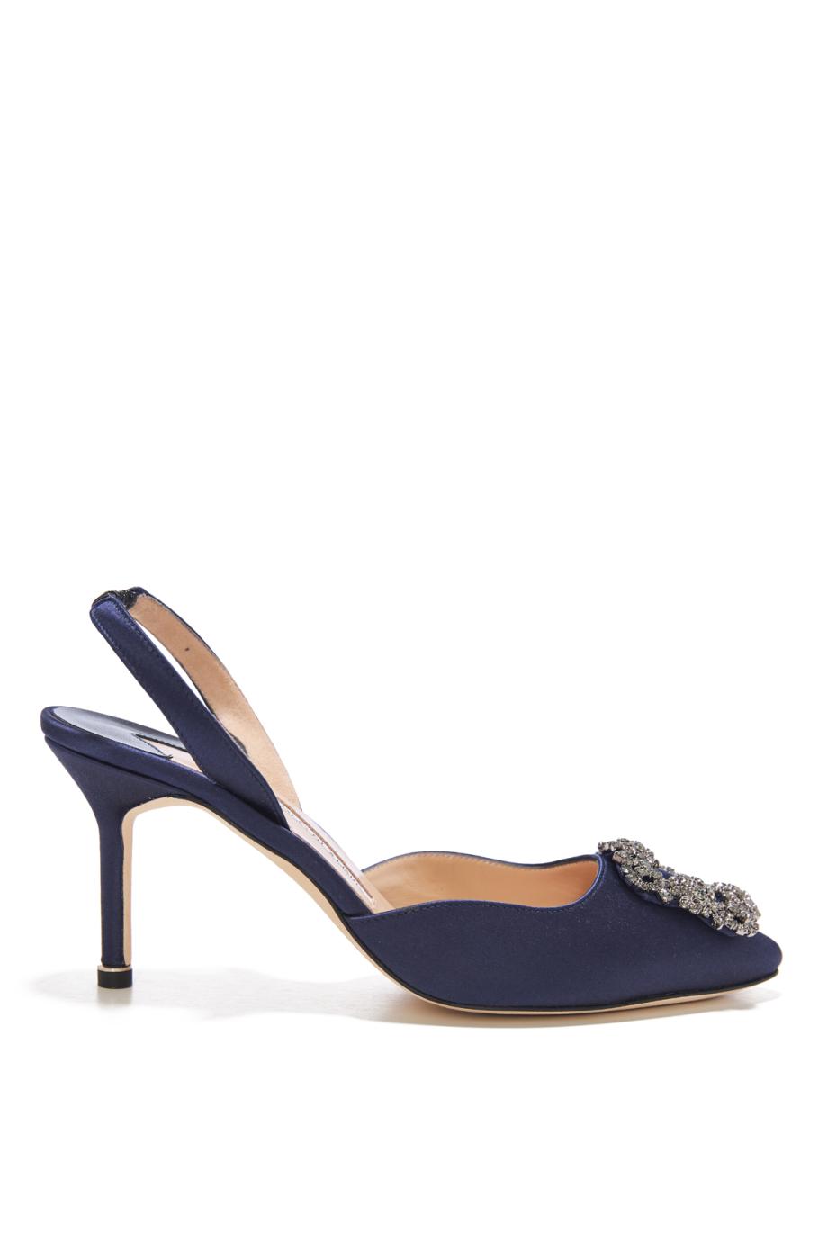 Hangisli 70 embellished satin slingback pumps