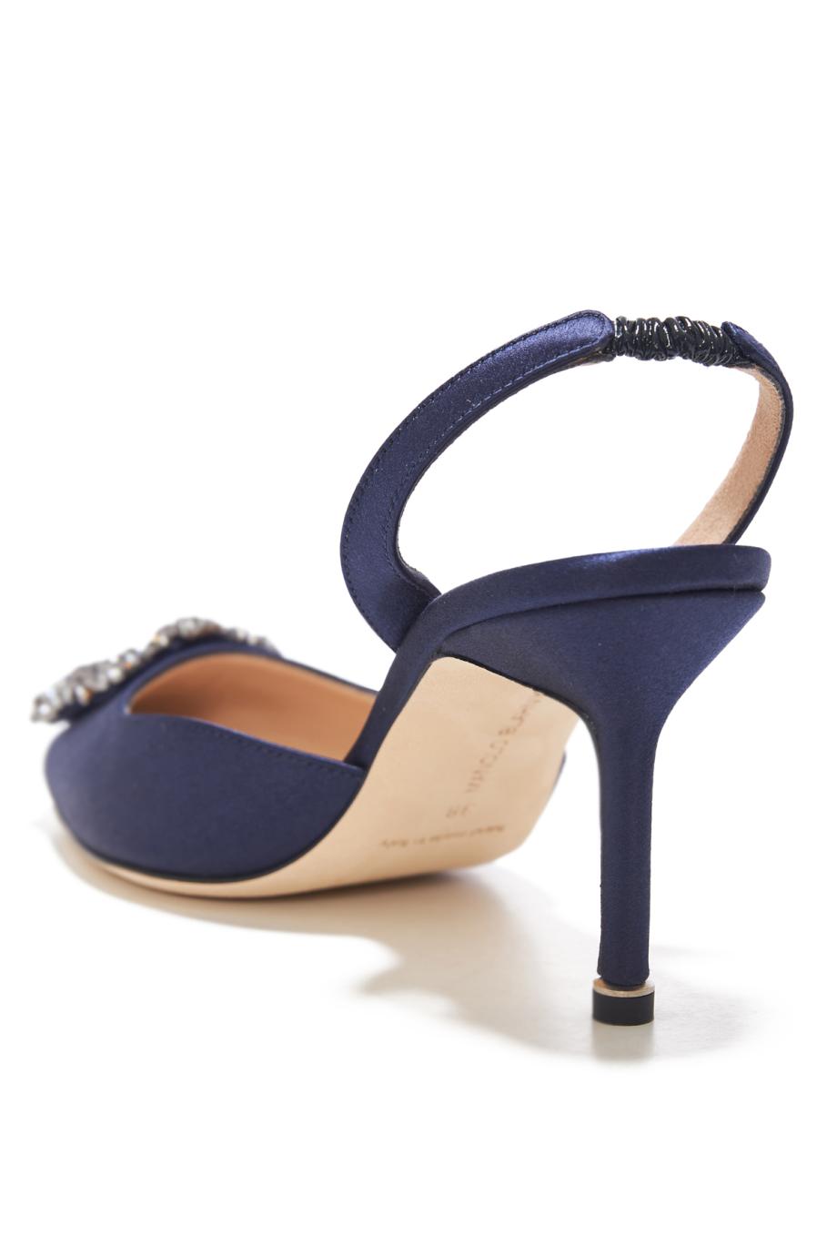 Hangisli 70 embellished satin slingback pumps