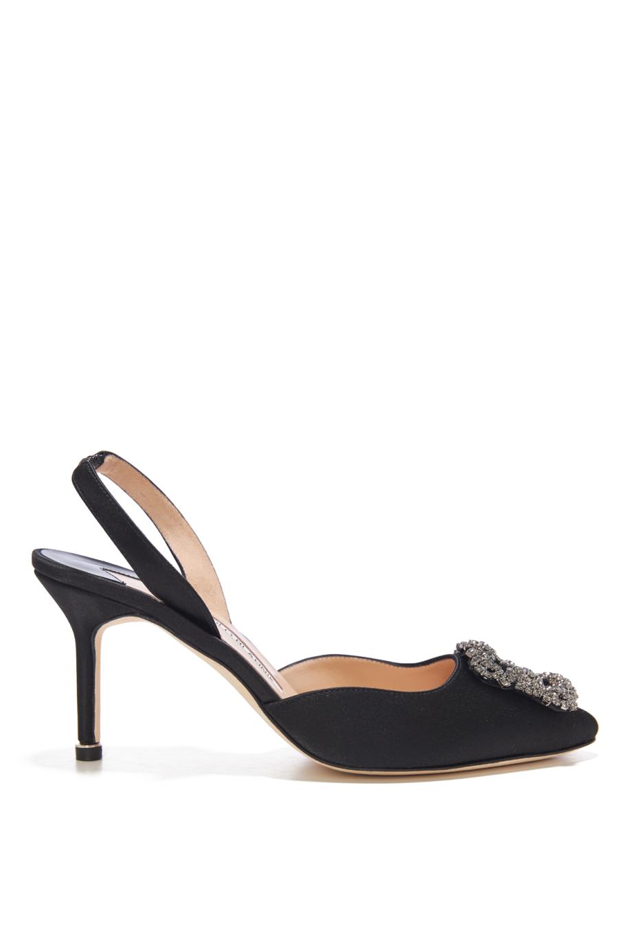 Hangisli 70 embellished satin slingback pumps