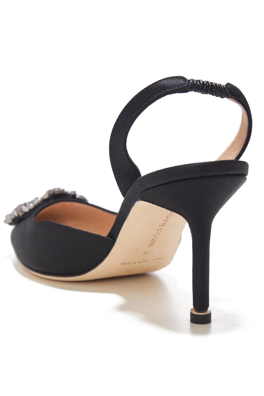 Hangisli 70 embellished satin slingback pumps