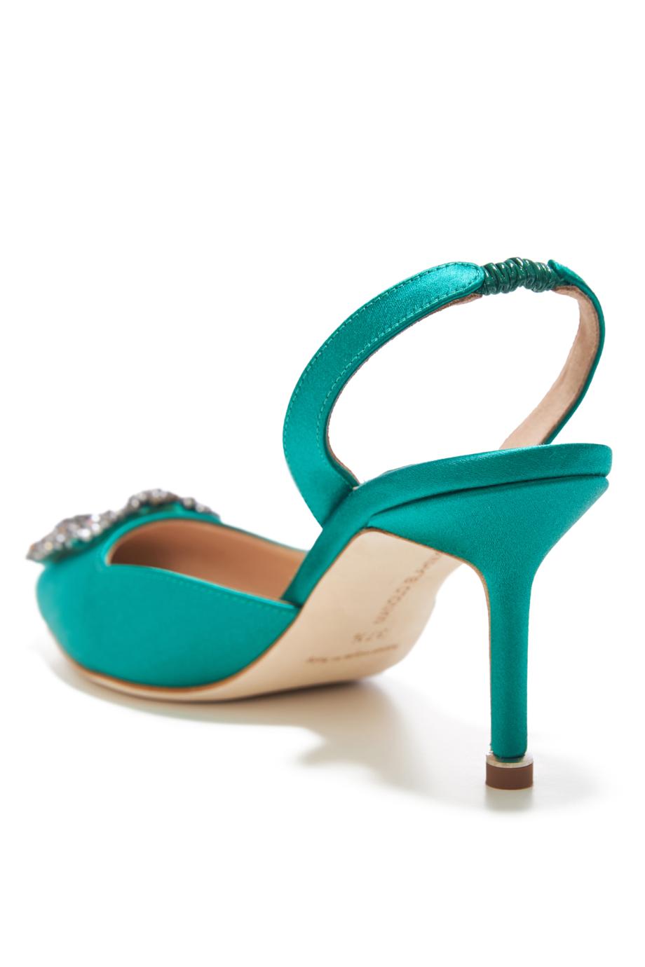 Hangisli 70 embellished satin slingback pumps