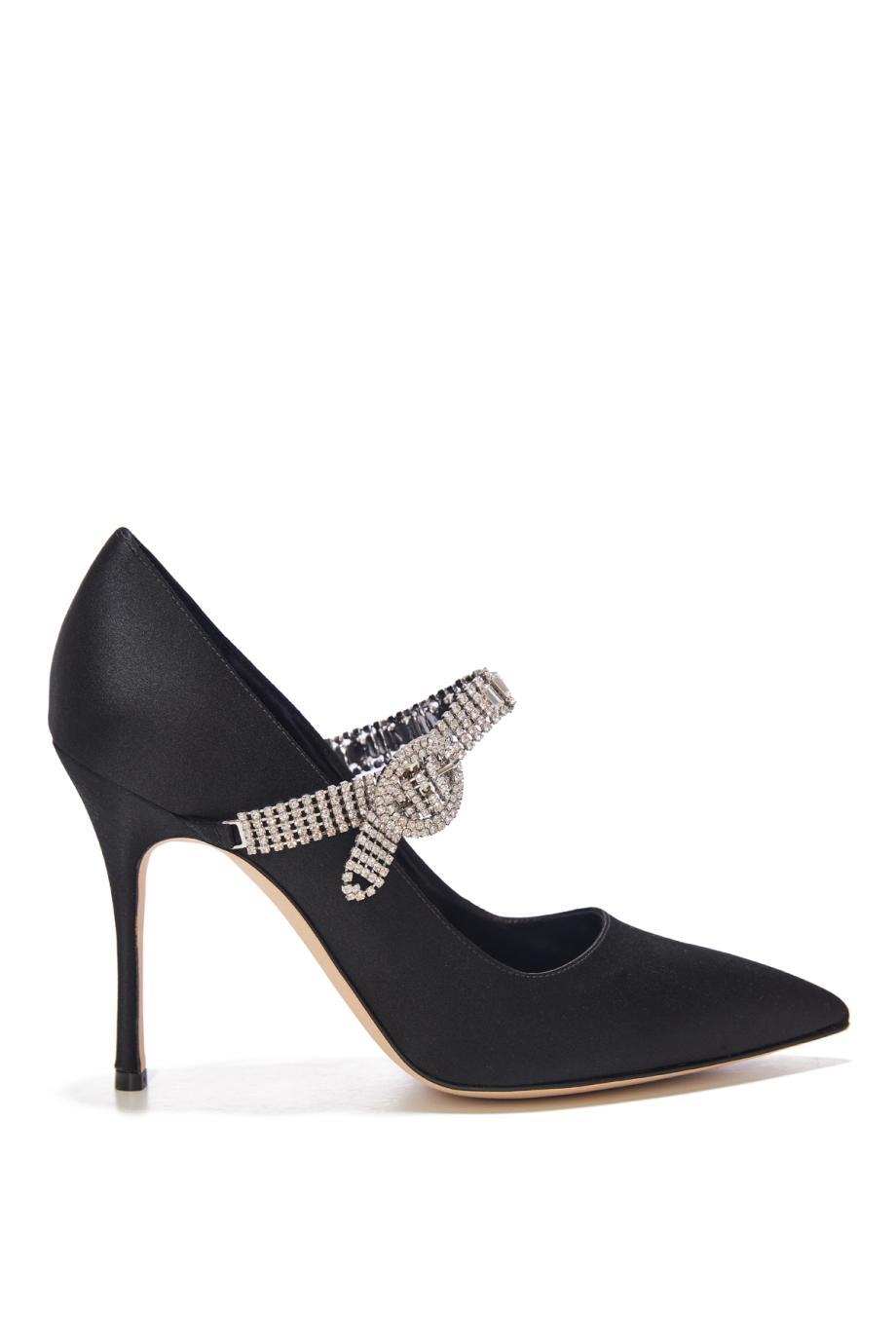Hamedi 105 embellished satin pumps