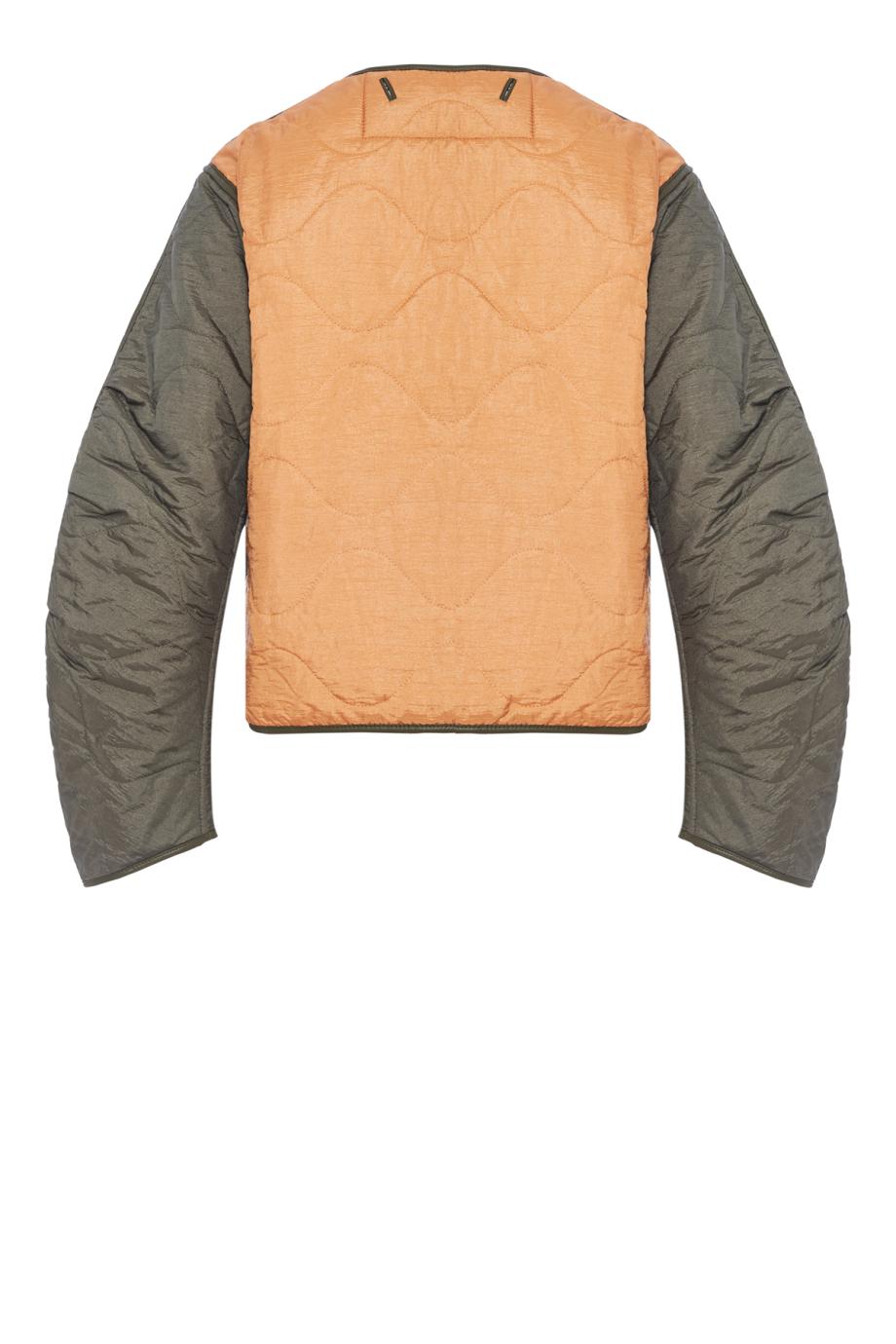 Shearling Cropped Aviator Quilt Jacket reversible