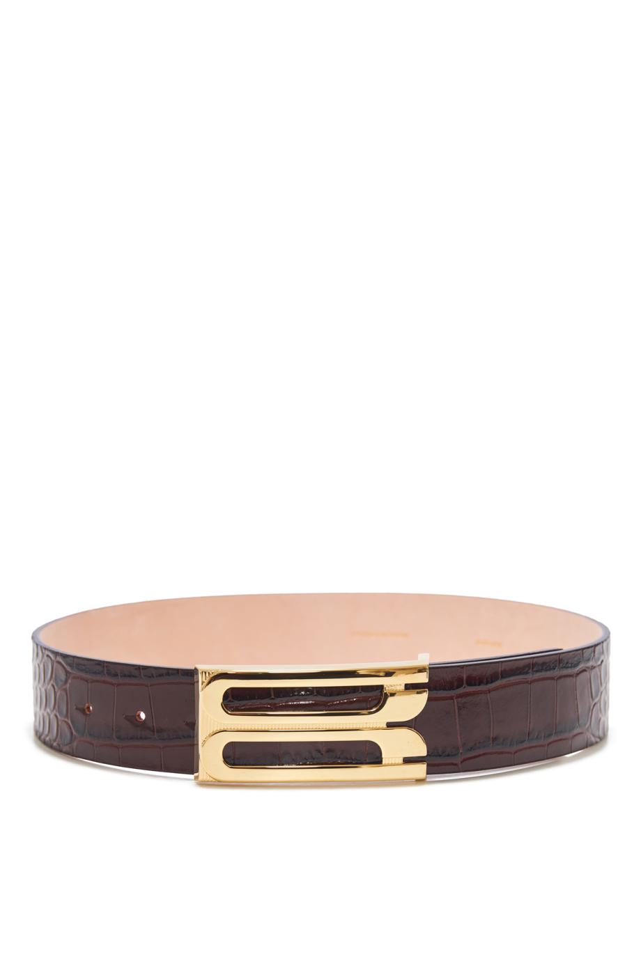 Frame croc-leather belt